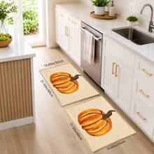 1pc Autumn Pumpkin Print Faux Wool Rug, Large Orange Pumpkin Pattern Carpet, Thanksgiving Harvest Rustic Farmhouse Style Home Decor, Suitable For Entryway, Kitchen, Living Room, Bedroom - Multicolor - View 12