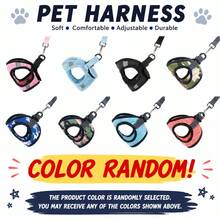 Soft Padded Cat Harness And Leash Set, Comfortable Vest-Style Cat Walking Harness, Suitable For Indoor Cats, Escape-Proof Safety Design, Random Color - Multicolor - View 7