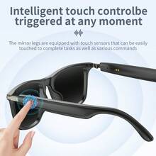 AI Smart Glasses | 8-In-1 AI Smart Audio Glasses With 100+Real-Time Translation, Wireless Connection,AI Assistant,Wireless BT Fashion Glasses For Men Women, Touch Control,Supporting Wireless Calling/Call Noise Reduction/Audio Playback Gift - View 5