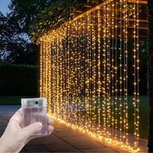 1pc LED Curtain Light, 1.5m/4.92ft, 2m/6.56ft Waterfall Light, Wreath Light, Fairy Tale Light For Room Decor, Display Window, Garden, Wedding, New Year, LED Fairy Tale Light, Gift - Battery-operated Curtain Lights - View 4