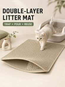 Thickened & Enlarged Multi-Size Cat Litter Mat, Double-Layer Waterproof Litter Tray Mat For Small, Medium And Large Litter Boxes, Washable Cat Litter Cleaning Mat, 1.2cm Thick Litter Box Mat - Multicolor - View 3