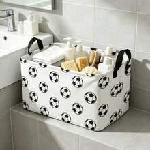 Keranjang Cucian Motif Sepak Bola Persegi Panjang/Keranjang Cucian Lipat, Untuk Mengatur dan Menyimpan/Keranjang Penyimpanan/Keranjang Mainan Kantor Kamar Tidur/Keranjang Rak Lemari Kotak Mainan, Keranjang Cucian - MultiWarna - View 1