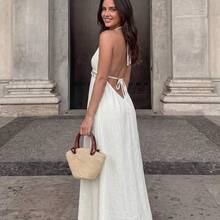 Women Short Dresses - Apricot - View 3