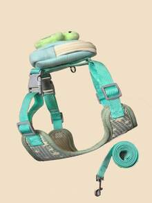 Pet Vest Leash Dog Cartoon 3D Accessory Teddy Dog Walking Rope Cat Outdoor Anti-Escape Chest Harness All Season Universal Cat Dog Leash - Green - View 5