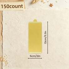 75/150pcs Rectangular Gold Mini Mousse Cake Paper Trays, Disposable Oil-Proof Cake Bases With Easy-Grip Handles, Durable Baking Cardboard, Suitable For Mousse Cakes, Weddings And Birthday Parties - Gold - View 14