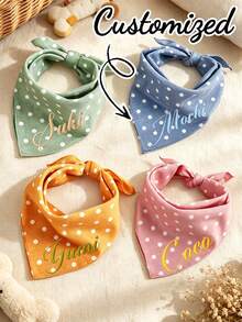 Customizable Name Pet Scarf Accessory, Summer & Autumn Outdoor Photography Prop - Multicolor - View 2
