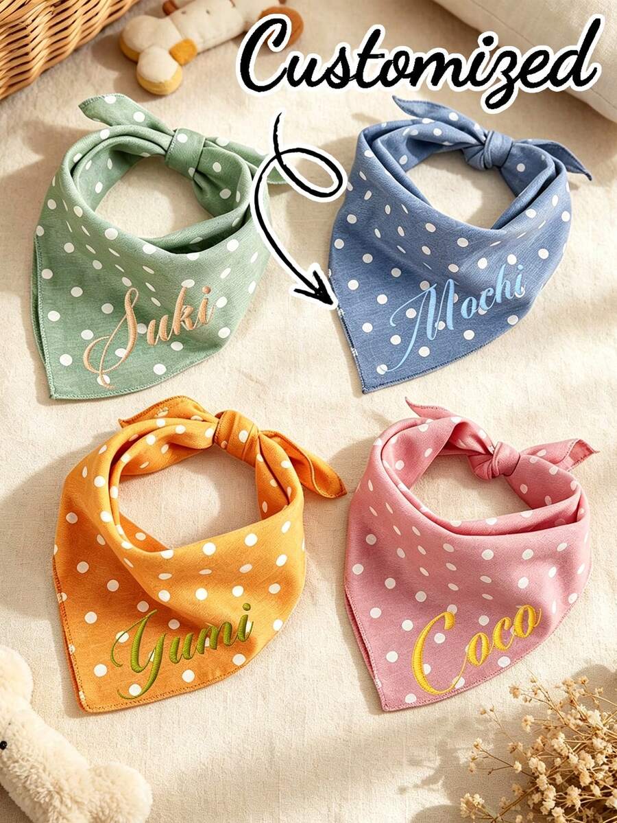 Customizable Name Pet Scarf Accessory, Summer & Autumn Outdoor Photography Prop