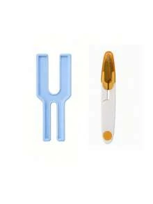 2pcs Set | Includes 1 DIY Pom Pom Maker And 1 Sewing Scissors - Heavy Duty Yarn Pom Pom Maker With Adjustable Ring And Mechanism, Sky Blue Handmade Machine, Suitable For Knitted, Yarn, Ribbon, Tassel - For Knitting, Crochet, Party - Various - View 10