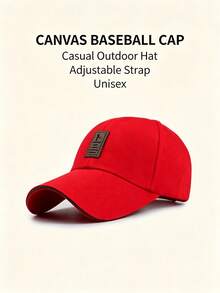 Outdoor Fishing Baseball Cap, Skin-Friendly Canvas Breathable Non-Stuffy, Effectively Blocks Strong Light, Leather Label Simple And Stylish, Adjustable Head Circumference, Suitable For Fishing, Camping, Shopping, Multiple Colors To Match Various Outfits - Multicolor - View 11