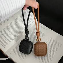 Korean Style Minimalist Rhombus Faux Leather Solid Color + Rope Earphone Case Compatible With AirPods Pro 3 New Pro 2 Protective Cover Pro Cute Apple 4 Minimalist 3 Personalized 1/2 Generation Girls Earphone Case Protective Cover Spring/Summer Earphone Case/Birthday Gift/Holiday Gift - Multicolor - View 5