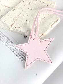 1pc Christmas Pentagram Pendant, PU Unisex Star Bag Charm, Star Hanging Decoration, Gift Keychain, Leather Strap - Multicolor - View 17