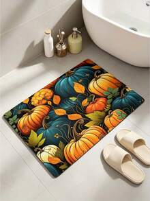 1PC Pumpkin Diatomite Absorbent Welcome Doormat, Christmas Halloween Decor Rug, Multi‑Purpose Mat For Stovetop, Coffee Station, Water Bar Counter, Indoor & Outdoor Front Door, Kitchen Home Decor Area Floor Mat - Multicolor - View 4