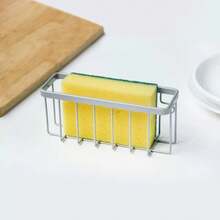 1pc Kitchen And Bathroom Sink Caddy For Sponge, Scrubber, Soap, 6 X 2.5 X 2.6 Inches (Approx. 14.5 X 6.5 X 5 Cm), With Adhesive Bracket - Includes Extra Suction Cups - Multiple Styles - View 1