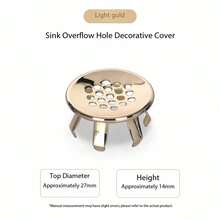 2pcs Sink Overflow Ring, Solid Brass Sink Overflow Cover Brushed Nickel - Multiple Styles - View 2