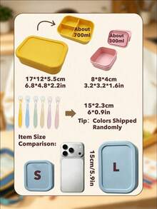 1pc Personalized Custom Name Silicone Food Storage Lunch Box, Customized 3-Compartment Dinner Plate, Halloween Edition, Back To School Fashion, Christmas Gift, Travel Storage, Easy To Clean - Multicolor - View 6