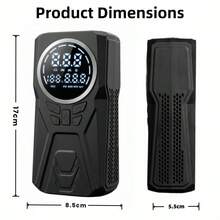 6-In-1 Jump Starter With Air Compressor 5000A 150PSI Car Battery Jump Starter,12V Jump Box Car Battery Jumper Starter Portable Jumper Cables, Emergency Tool Kit - A - View 12