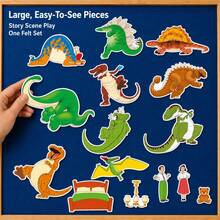 Quixorblex 1 Set Dinosaur Goodnight Felt Story , Storytelling Props, Educational Teaching Aid, Bedtime Learning Tool, Role Play & Classroom Learning Supplies - Multicolor - View 8