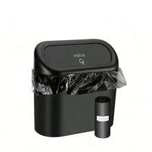 1/2/4/6/7pcs Car Trash Can Door Side Hanging Storage Bin With Lid And Trash Bags Set - A - View 2