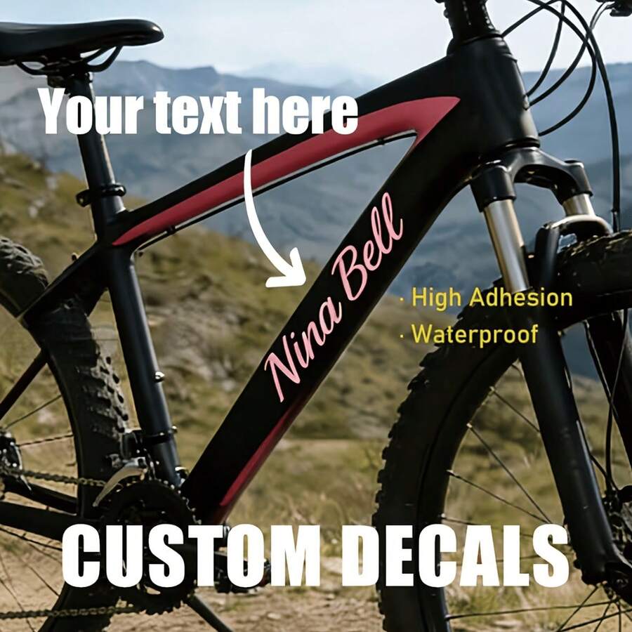 High-Quality Customized Text Transfer Stickers, Personalized Text Customization, No Damage To Paint Surface And No Residue; Supports Customized Text, Suitable For Mountain Bikes And Sports Equipment, Decorative Commemoration, Adding Unique Style To Items - Multicolor - View 1