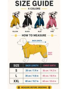 1pc Pet Hooded Raincoat With Extra Large Brim, Polyester Material, Reflective Strips, Full Protection, Adjustable Magic Waist Strap, Cute Animal Pattern, Waterproof Design, Suitable For Small And Medium Dogs All Year Round, Waterproof Dog Raincoat, Hooded Dog Raincoat, Dog Raincoat - Multicolor - View 4