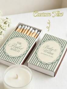 客製化火柴盒,個性化婚禮派對火柴盒(僅含火柴盒,不含火柴)。可客製化圖片、標誌與文字,適用於婚禮、各種派對、生日慶祝、週年紀念品、活動伴手禮。 - 彩色 - 查看 3