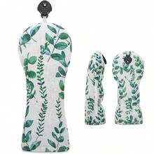 1pc Watercolor Green Leaf Botanical Printed Headcover Set For Driver, Fairway Wood And Hybrid, Protective Golf Club Head Cover For Outdoor Sports - Multicolor - View 9