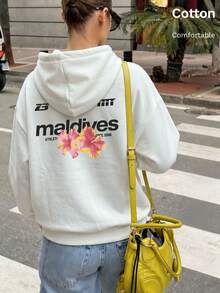 Autumn Casual Fashion Daily Versatile Sweatshirt - White - View 4