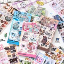 Mogu Retro Showa Style Sticker Book, Ins Japanese Food Cut-Out Sticker Book, Decorative Collage Scrapbook Food Material Paper - 1 Set - View 2