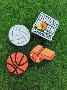 9PCS Cheerful Ball Sports Series Shoe Charms, Energetic Ball‑Game Creative Shapes, Assorted Styles. DIY Your Clogs Freely, Ideal For Daily Decoration - Multicolor - View 5