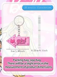 MASSDI Arrow Shape Acrylic Keychain, Pink Devil Heart Pattern Pendant, Polished Smooth Surface, Sturdy Metal Keyring, Bag Charm, Ideal For Daily Matching, Birthday Party Souvenir & Accessory Decoration - Multiple Styles - View 3