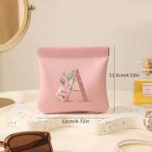 Mini Storage Bag, Women's Coin Purse, Auto-Closing Multi-Function Organizer Bag With A-Z Print For Charger And Cables - Portable Carry Bag Suitable For Lipstick, Coins, Earphones, Data Cables, Keys, Jewelry And Charging Cables - Multicolor - View 2
