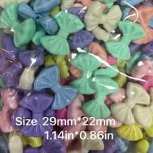 10PCS/30PCS Acrylic Colorful Butterfly Bow Beads, Macaron Spring Color Bow Beads, Suitable For Handmade DIY Beaded Jewelry Crafts Accessories - Colorful Single-layer Bow Tie - View 5