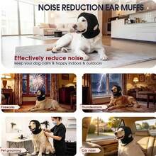 Ear Protection For Dogs Breathable Soundproof Calming Adjustable Soft Dog Ear Muffs Noise Protection For Grooming Bathing - Black - View 2