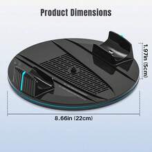 Vertical Dock For P/S/5/Slim/PRO Consoles, With Colorful Lighting And Two Game Controller Charging Ports - View 3