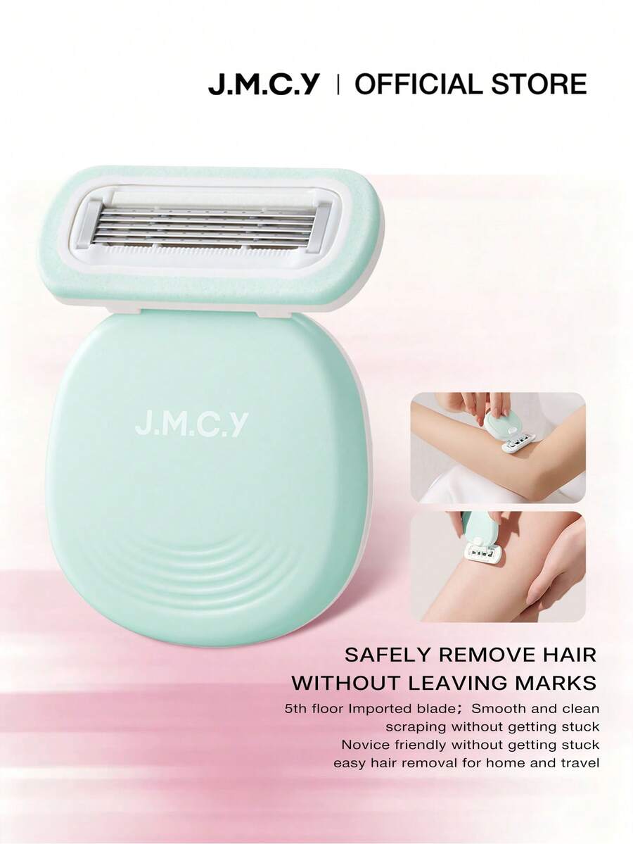 J.M.C.Y Dao cạo râu màu xanh có dải bôi trơn, unisex, dụng cụ cạo lông mịn di động để loại bỏ lông chân và lông nách, phù hợp cho mọi mùa, dụng cụ tẩy lông nhẹ nhàng dùng tại nhà và khi đi du lịch - màu xanh lá - Xem 1