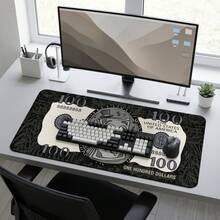 Funny Dollar Extended Anti-Slip Gaming Pad, Keyboard And Mouse Mat, Desk Pad Suitable For Work, Gaming, Office And Home Use - Gold Coin With Hat - View 5