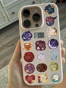 50PCS,Vintage English Transparent Stickers,PET Material,Scrapbook Supplies,Creative And Aesthetic Design Sticker,Suitable For Mobile Phone Cases,Tablets,Mobile Phone,Laptops,Suitcases,Cars,Notebooks,Helmet,Guitar,Skateboard,Storage Box,Computer, - 50pcs - View 5