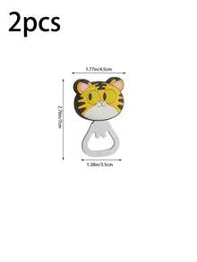 1/2/3pcs Cartoon Animal Magnetic Bottle Opener, Tiger Capybara Black Cat Funny Design, PVC Soft Rubber Fridge Magnet, Home Beer Opener, Cute Creative Home Decor Tool Ornament, Bar Tool - Multicolor - View 25