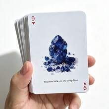 1 Set Of Board Game Playing Cards, Travel Portable Poker Card Set, 54 Crystal Pattern Collectible Cards, Fun Indoor Game Cards, Crystal Cards For Party And Gift - Multicolor - View 7