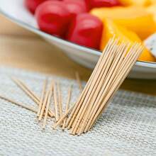 300pcs Cocktail Picks, Portable Thin Toothpicks, Food Picks, Suitable For Cocktails, Party Snacks, Outdoor Food Forks, Fruit Picks, Length 2.65 Inches/6.5 Cm - Natural Wood Color - View 8