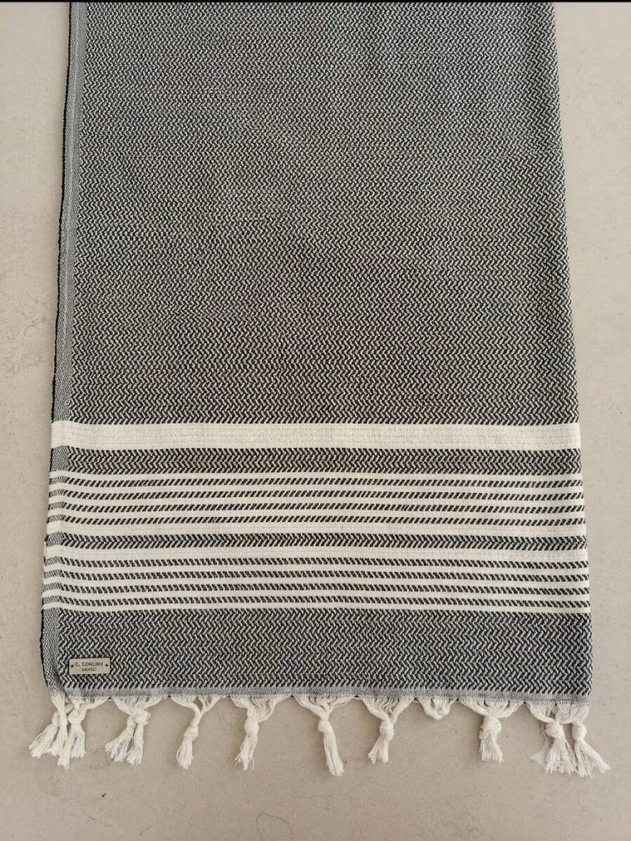 Retro Bedspread/Sofa Throw, Nap Blanket 175 X 190 Cm, Cotton Throw - Black - View 1