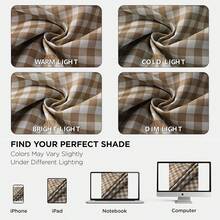 1pc Cloud Lace Plaid Curtain, Multi-Color Selection, Soft Lace Design For Minimalist Elegant Home Decor - Brown - View 9