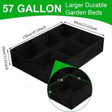 6-Grid Fabric Raised Garden Bed, Large Compartment Non-Woven Fabric Planting Bag, Rectangular Breathable Vegetable Herb Flower Planting Bed, Suitable For Backyard Patio Gardening - B - View 9