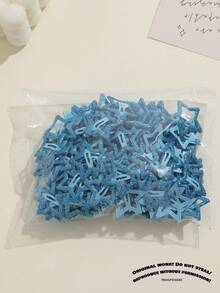 10pcs Colorful Glowing Star Hair Clips Set, Fluorescent Glow-In-The-Dark Bangs Clips, Fluorescent Hair Clips, Suitable For Concert Glowing Fun Hair Accessories - Blue - View 4