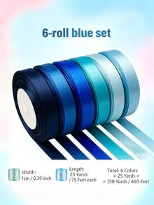 6 Colors X 25 Yards, Total 150 Yards Macaron Color 3/8 Inch Wide Premium Satin Ribbon, Gift Wrapping Ribbon Set, Suitable For Bouquets, Bows, Handmade Crafts, Birthday, Party, Wedding, Graduation Ceremony Decoration, Wedding Gift Wrapping, Bridal Shower Decoration, Bouquet DIY Crafts - 6 Rolls Assorted Ribbon - View 17