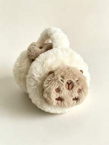 1pc Cartoon Capybara Plush 3D Ear Muffs, Warm Retractable Ear Covers, Suitable For Daily Winter Use - Multicolor - View 6
