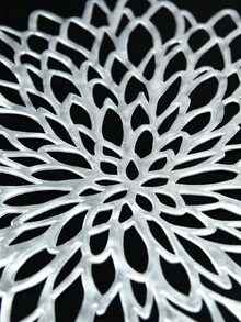 1/2/6pcs Silver Hollow Flower Pattern PVC Placemats, Non-Slip Heat-Resistant Easy To Clean Table Mats, Kitchen Dining Table Decor, Suitable For Wedding Holiday Table Decoration, Home Decor - Silver - View 6