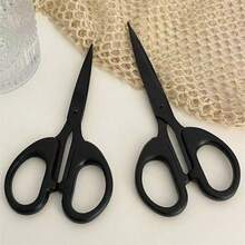 2pcs Rust-Proof Stainless Steel Scissors, Sharp Blade, Comfortable Grip - Ideal For Office And Home Use, Office Supplies | Stylish Black Appearance | Durable, Office Scissors - Sets - View 8