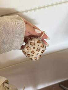 Khaki Leopard Print Earphone Case For Pods Pro 3, 4th Gen Wireless Bluetooth Apple Pods 1/2, Pro New 3rd Gen Pro 2, Anti-Drop Protective Cover, Korean Style For Women - Brown - View 4