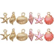1bag Enamel Alloy Ocean Theme Charms Conch Starfish Shell Pendants For DIY Bracelet Necklace Earring Handmade Ocean‑Style Jewelry Making Supplies - Multicolor - View 8